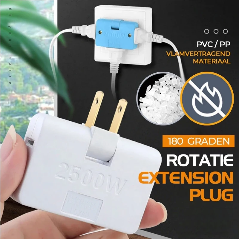 Rotatable Socket Adapter Three-in-One  180 Degree Extension Travel Wireless Power Socket Fast Charge Extended Charger Adapter