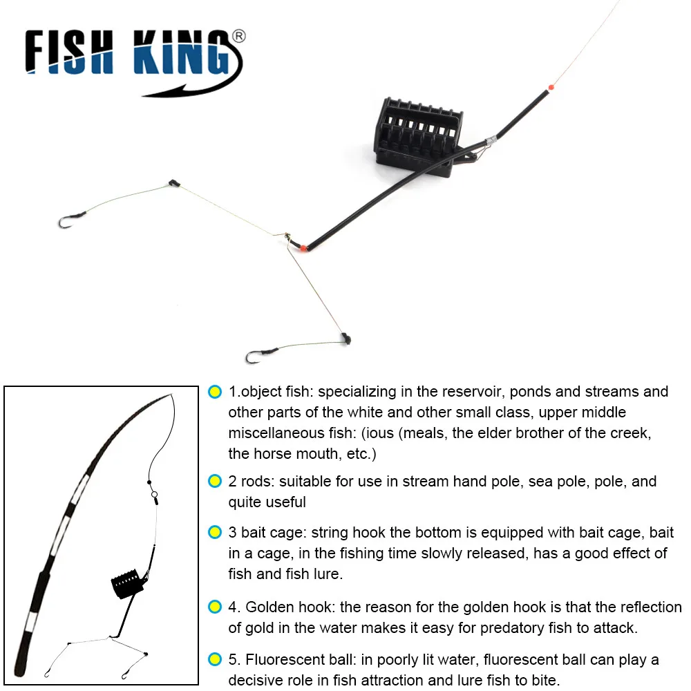 FISH KING Metal Square Bait Thrower Fishing Bait Feeder Lead Iron Fishing Lure Cage Hook Holder Basket Cage Fishing Accessories