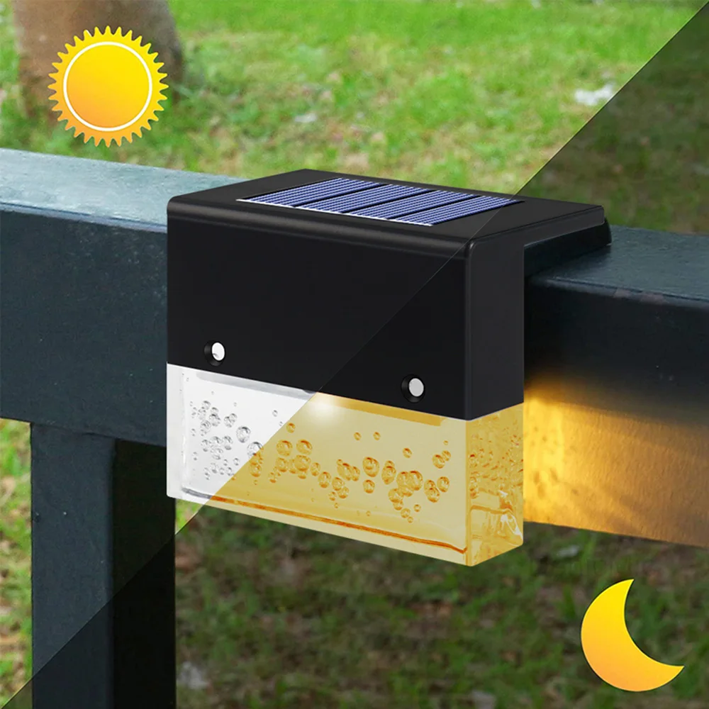 4/6 PCS LED Solar Path Stair Lamp IP55 Outdoor Waterproof Wall Light for Garden Fence Landscape Energy-efficient Driveway Lights