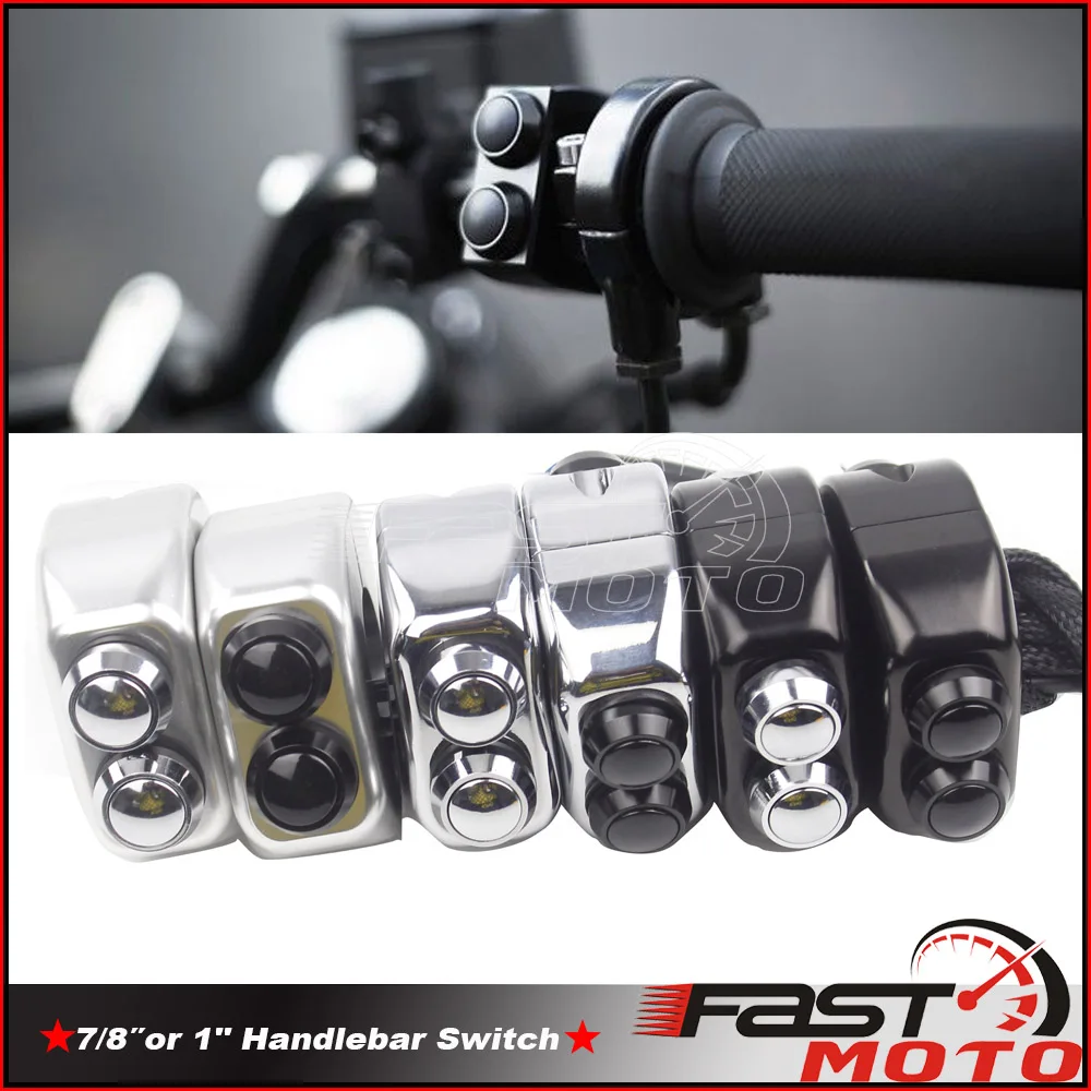 Universal Cafe Racer 22mm 25mm 3 Button Handlebar Switches Housing W/Wiring Kit M-Switch Push Button Control Switch for Chopper