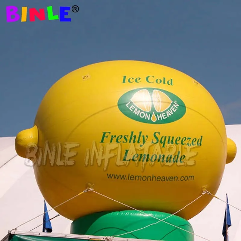 

Custom advertising giant inflatable lemon fruit balloon with base for promotion