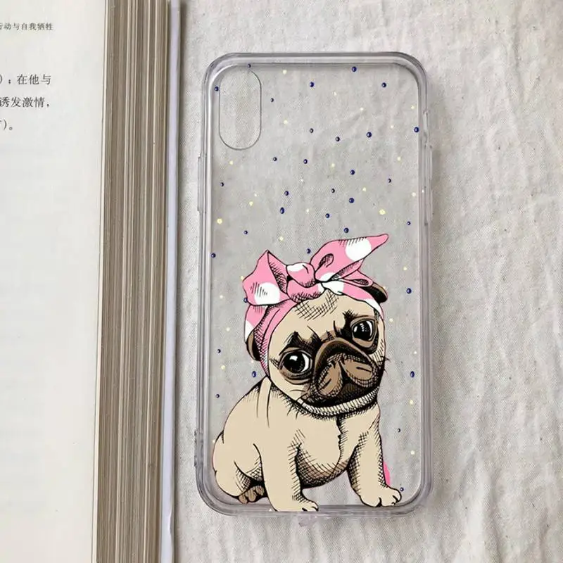 cute pug dog Phone Case for iPhone 11 12 13 mini pro XS MAX 8 7 6 6S Plus X 5S SE 2020 XR case