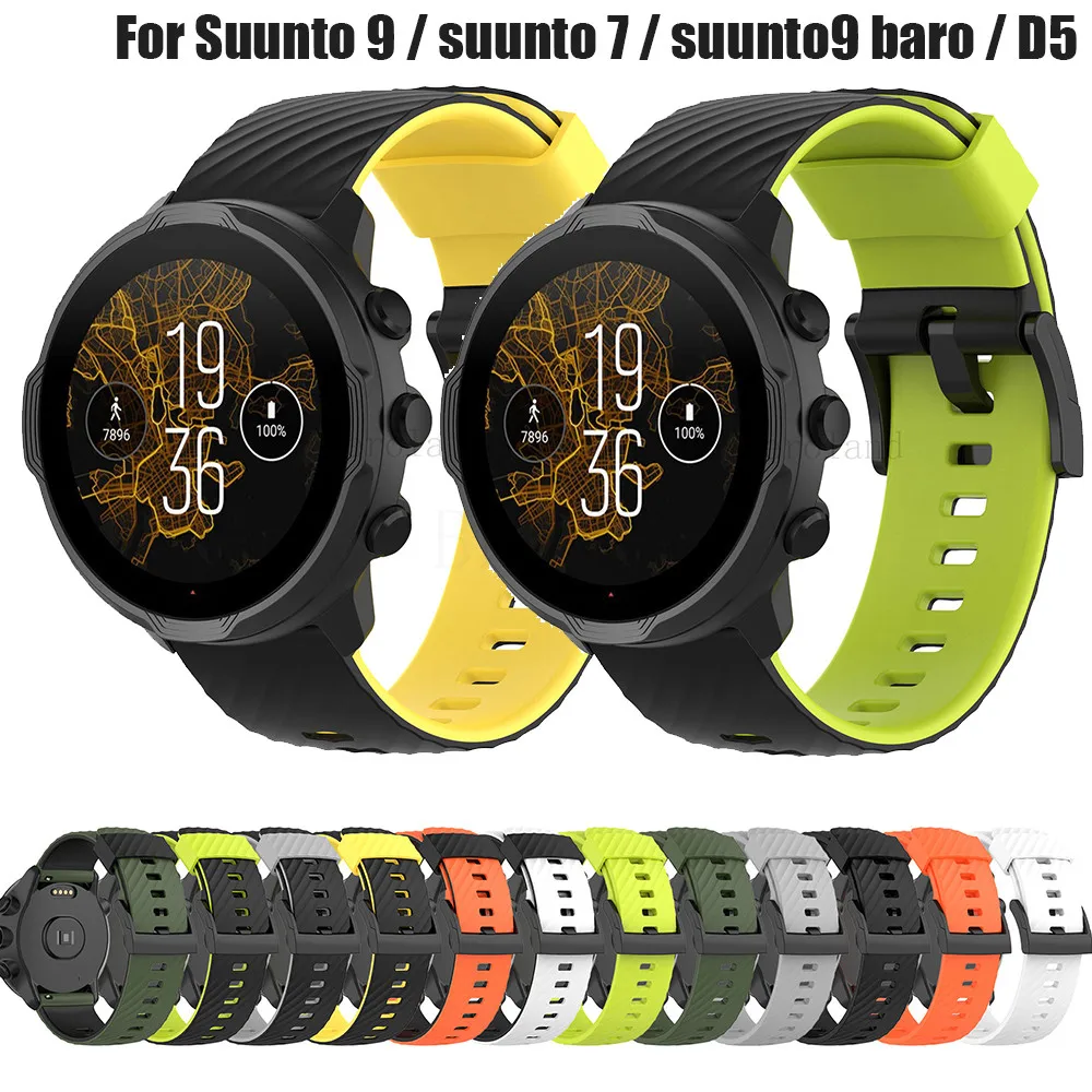 Silicone Watchstrap For Suunto 7 / 9 / D5 / Brao / Spartan sport baro / Sport wrist HR Wristband Replacement Watchband Bracelet