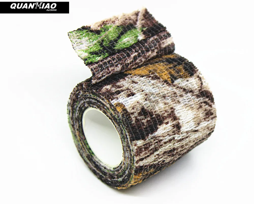 QuanMiao 5 Roll Tarnung Band Self-adhesive Wrap Military Camo Stretch Verband für Gun Gewehr Camping Jagd Ausrüstung 4 farbe