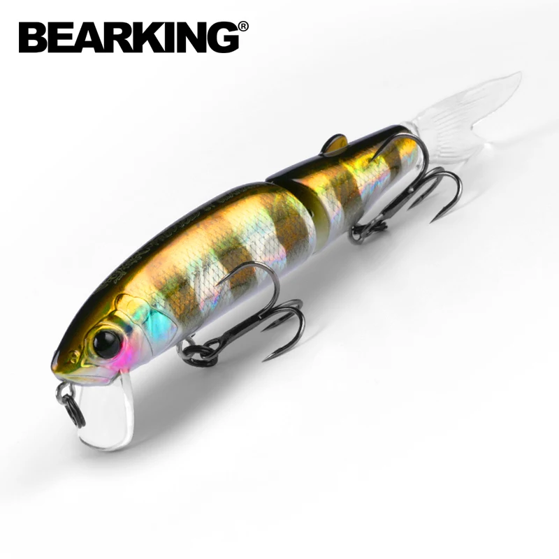 Bearking 11,3 cm 13,7 g heißer Angelköder, Minnow-Qualität, professioneller Köder, Schwimmköder, Gelenkköder, ausgestattet mit schwarzem oder weißem Haken