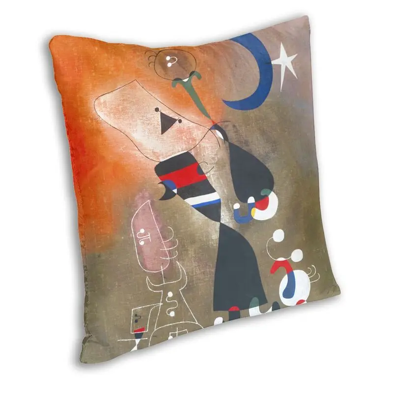 Women And Bird In The Moonlight Cushion Cover Joan Miro Artwork Soft Luxury Pillows Decor Home