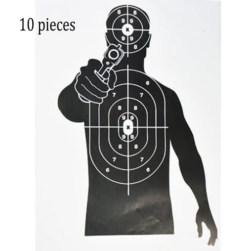 

Paintball 17.7*12.6 Inch 10PCS Target Papers Head Chest Ring Target Aim for Gun Airsoft Shooting Training HUnting Accessories