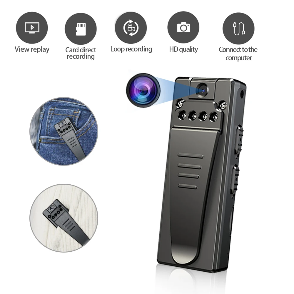 Mini Camera Portable Digital Video Recorder Body Camera Night Vision Recorder Miniature Magnet Camcorder