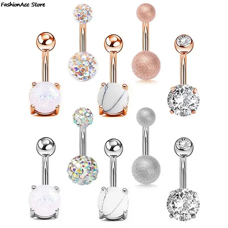 10 pz/set strass in acciaio medico Sexy ombelico Piercing ombelico ombelico Piercing ombelico donne anelli ombelico