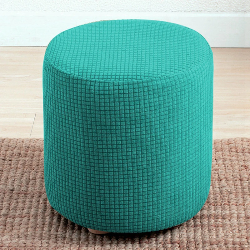 NEW Elastic Ottoman Slipcover Solid Color Rectangle Round Sofa Footstool Cover Case Stretch Storage Protector Covers