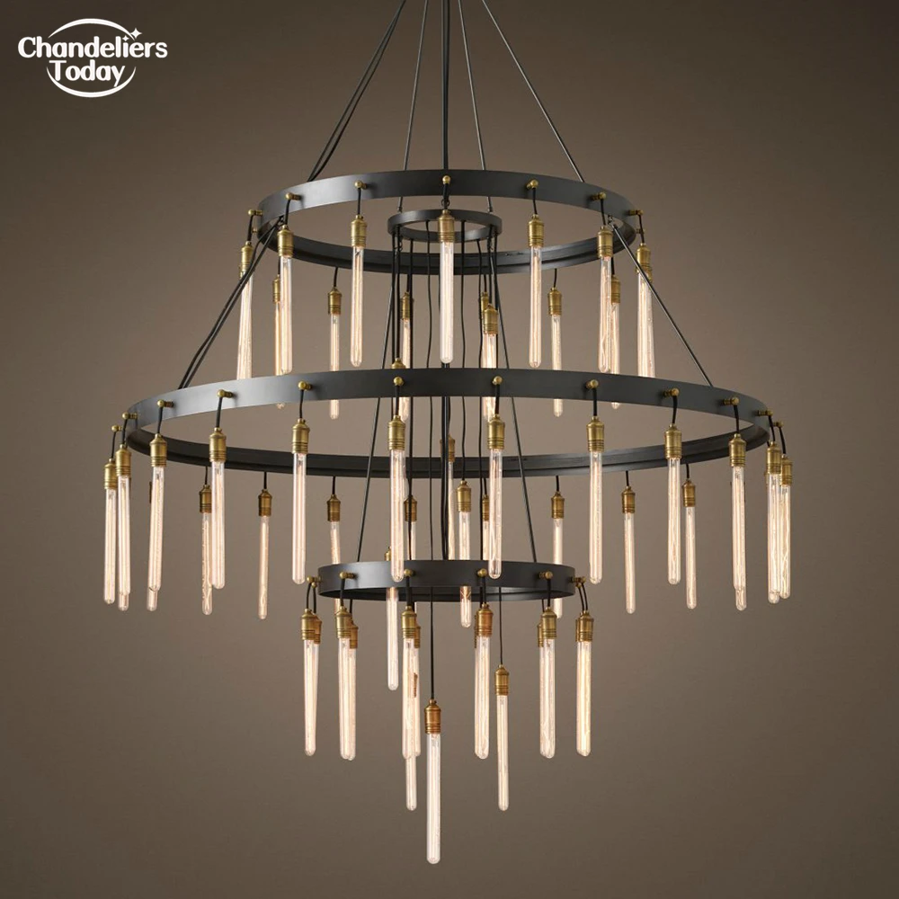 Axis Round Metal Chandeliers Hanging Light Fixture Vintage Chandelier Lighting Classic for Home Hotel Restaurant Decor