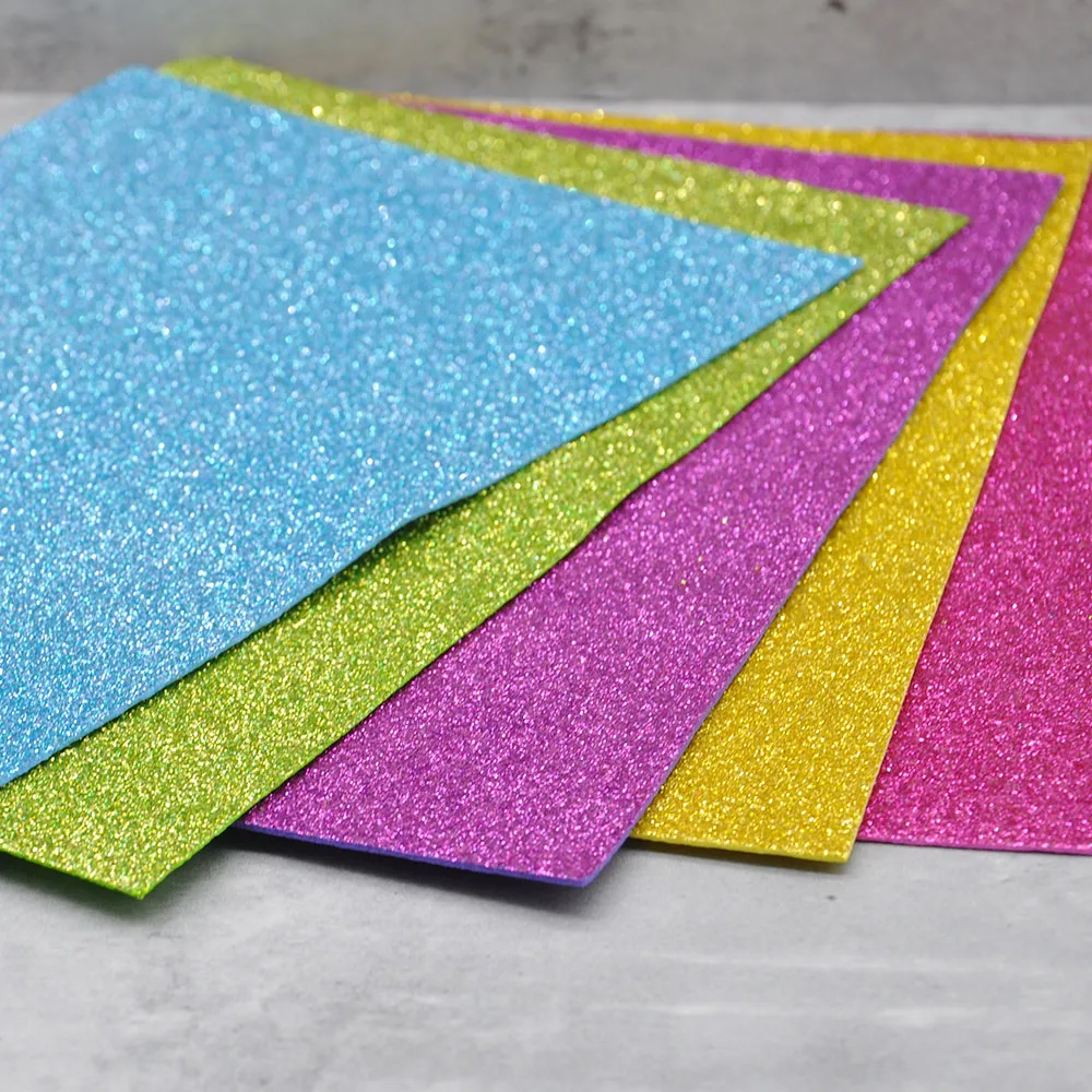 5pcs 2MM Thick A4 with Gold Powder Sheet Material Glitter Bright Sponge Paper Foam Paper Kindergarten Handmade Scrapbook PA020