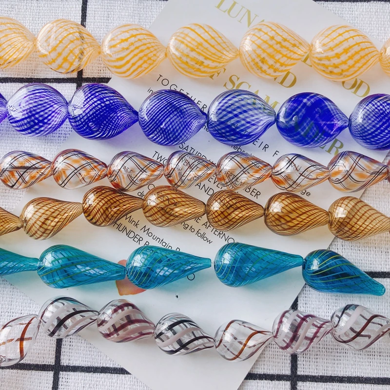 

DIY jewelry accessories various patterns drop-shaped blown glass beads jewelry accessories materials