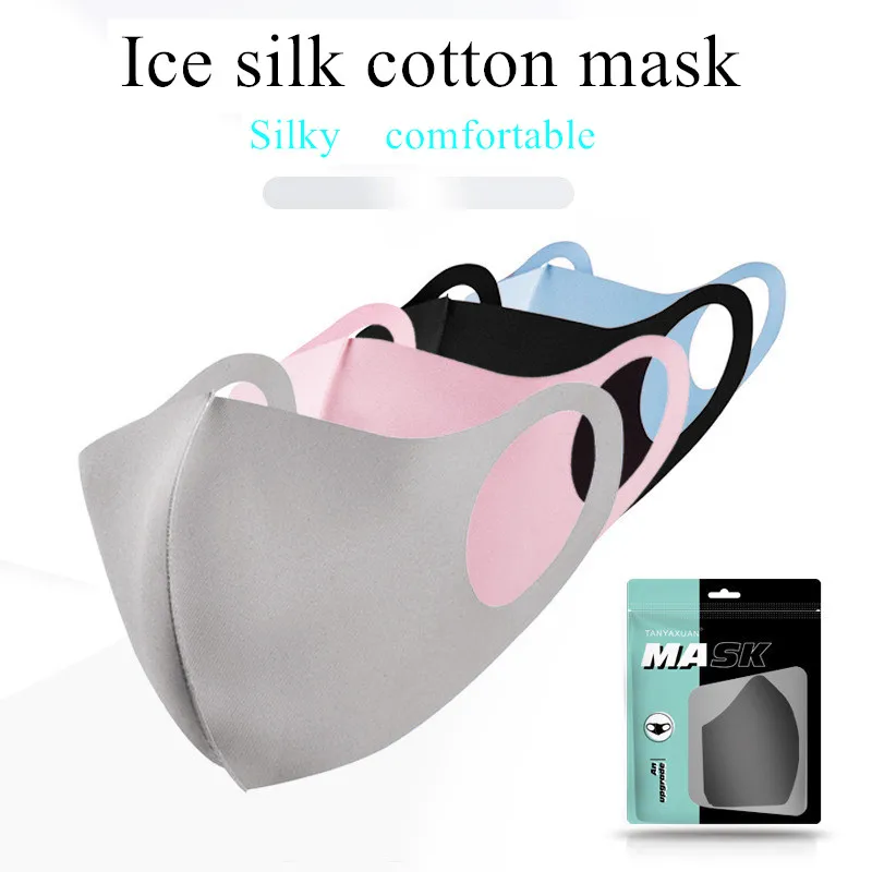 5 pcs Mouth Mask Ice silk mask, sunscreen, anti tidbits, washable four seasons personality Cool Mystery masks Holiday gift