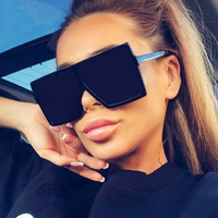 Oversized Shades Sunglasses Woman Black Fashion Square Big Frame Sun Glasses Female Vintage Retro Glasses Unisex Oculos Feminino