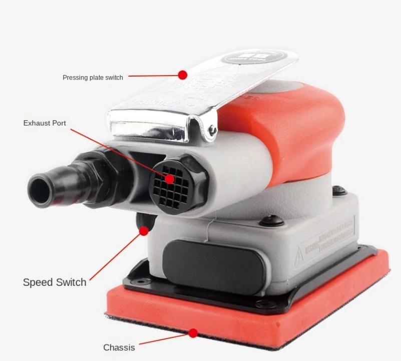 Pneumatic sander pneumatic tools square rail pneumatic polishing machine square pad 75 * 100mm surface grinder