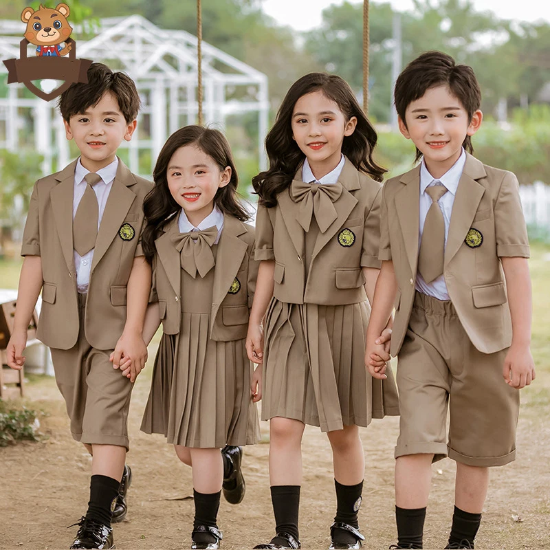 Kinderen Schooluniform Shirts Jas Jurk Shorts Kraag Pak Kids Baby Meisje Jongen Koreaanse Katoen Tiener Japanse Kleding Outfit