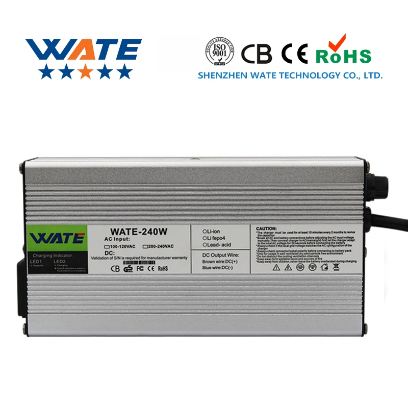 

12.6V 10A Charger 12V Li-ion Battery Smart Charger Used for 3S 12V Li-ion Battery Input 100-240Vac Aluminum shell