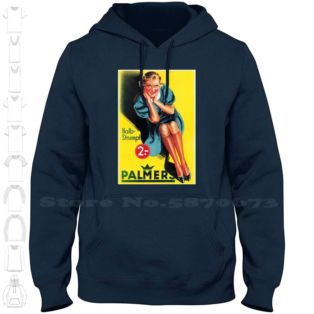 Stocking Hosiery German Art Deco Retro Poster Advertising 1930s Hoodies Sweatshirt For Men Women Vintage Vintage Retro Old