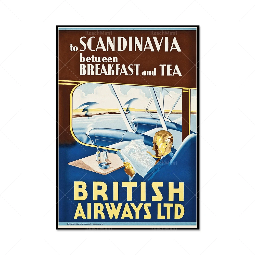 Lufthansa-Swissair-Florida-Los Angeles-Fly TWA-Trans World Airlines Bermuda-Retro Fly Pan American Airlines Travel Pos