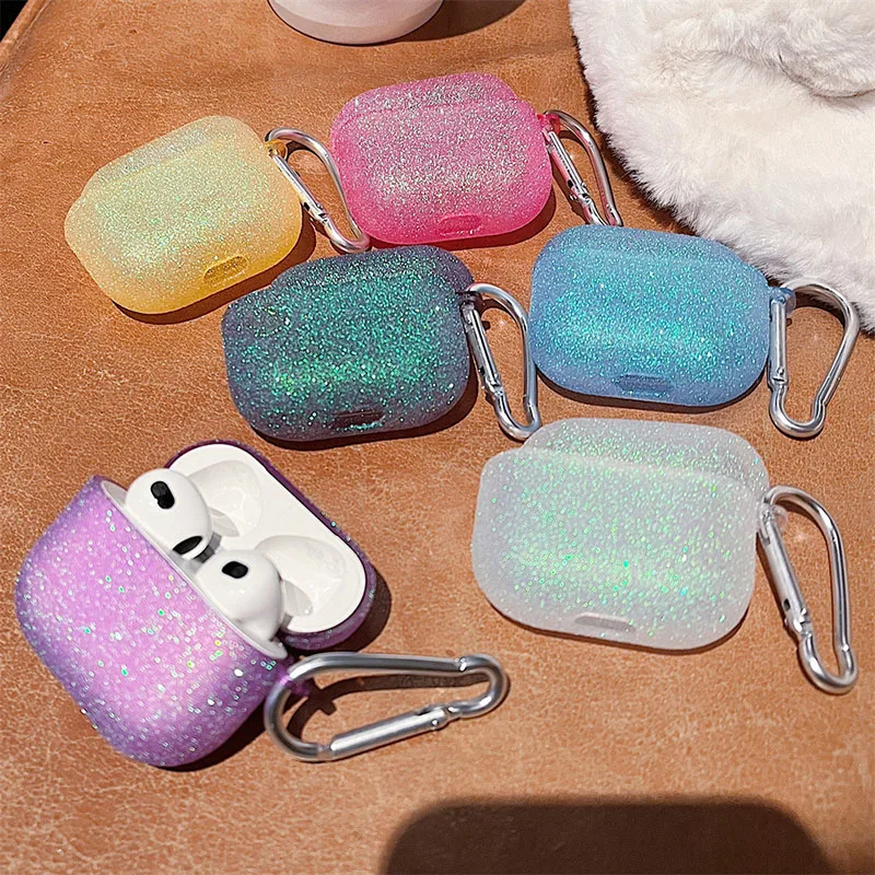 Funda de lujo con purpurina de diamante para Apple AirPods 3, funda de TPU para auriculares para airpods 1, 2, 3 Pro 2, caja de carga para auriculares