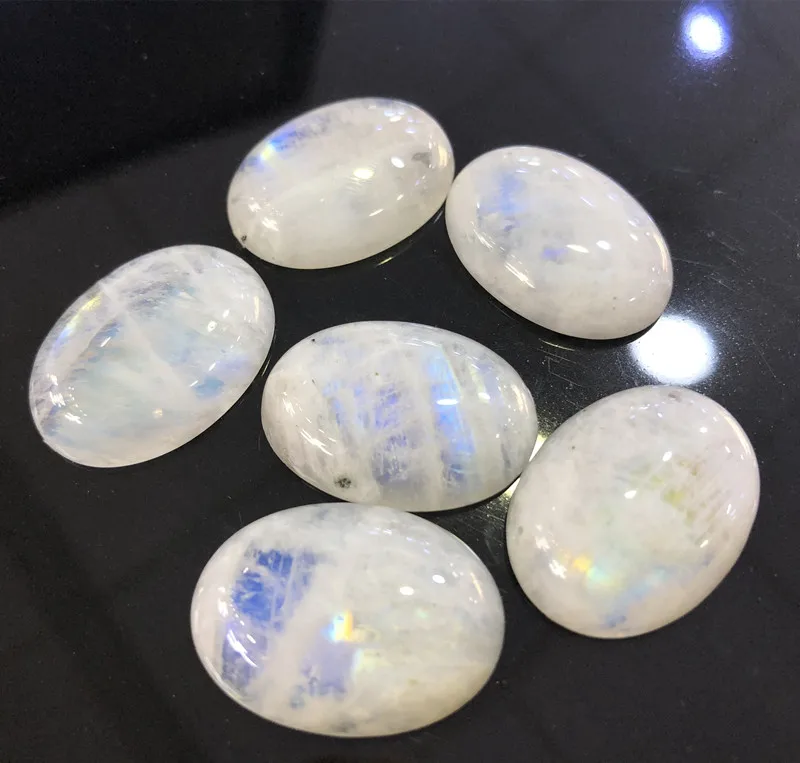 1bead Natural Moonstone 22*30mm Oval Shape Flat Nonporous Beads for Jewelry Making Inlay Ring Gemstone Cabochon