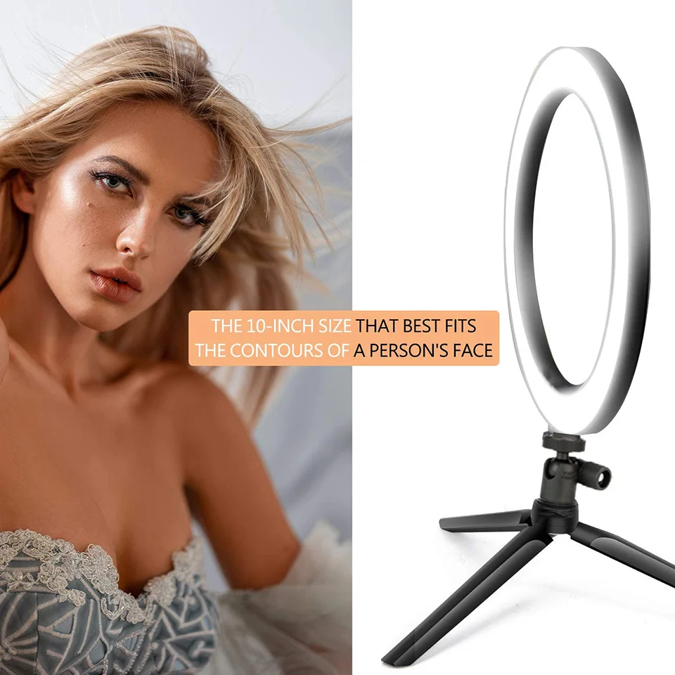 26CM RGB Fill Photography Lighting Phone Ringlight Tripod Stand Photo Led Selfie Remote Control Ring Light  Lamp Youtube Live