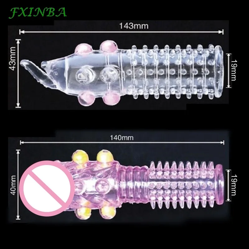 FXINBA Crystal Penis Sleeve Extender Cock Sleeve esteso Dick ingrandimento preservativi riutilizzabili giocattoli del sesso per uomini prodotto per adulti