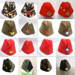 Cappello militare di moda berretto dell'esercito russo distintivo mimetico verde Sailor Stage Performance cappelli Cosplay berretto da barca donna uomo accessori per capelli