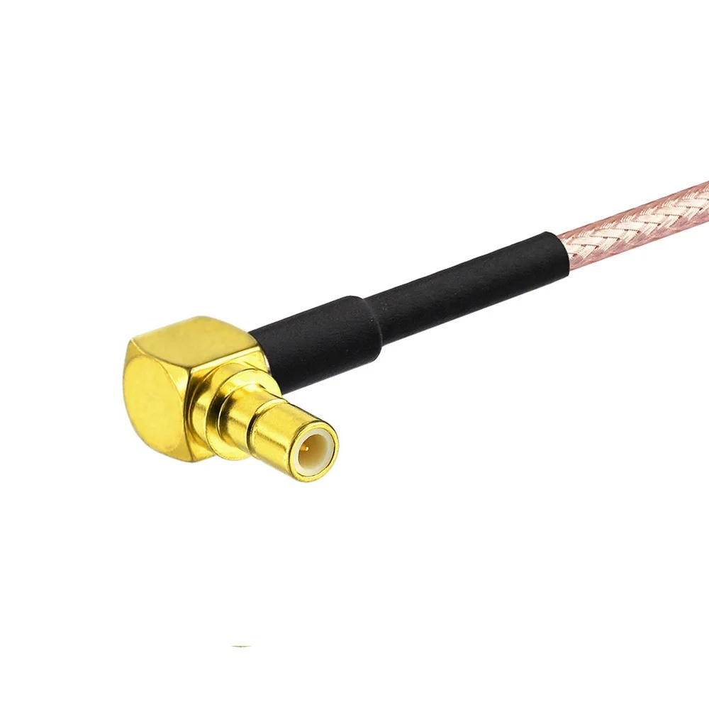 Eightwood DAB Satellite Radio Antenna Adapter RF Coax Cable Assembly SMB Jack Female to SMB Plug Male Connector Right Angle 2'