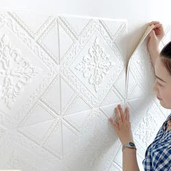 Wallpaper self-adhesive bedroom warm 3d three-dimensional wall stickers soft package living room TV wall decoration stickers