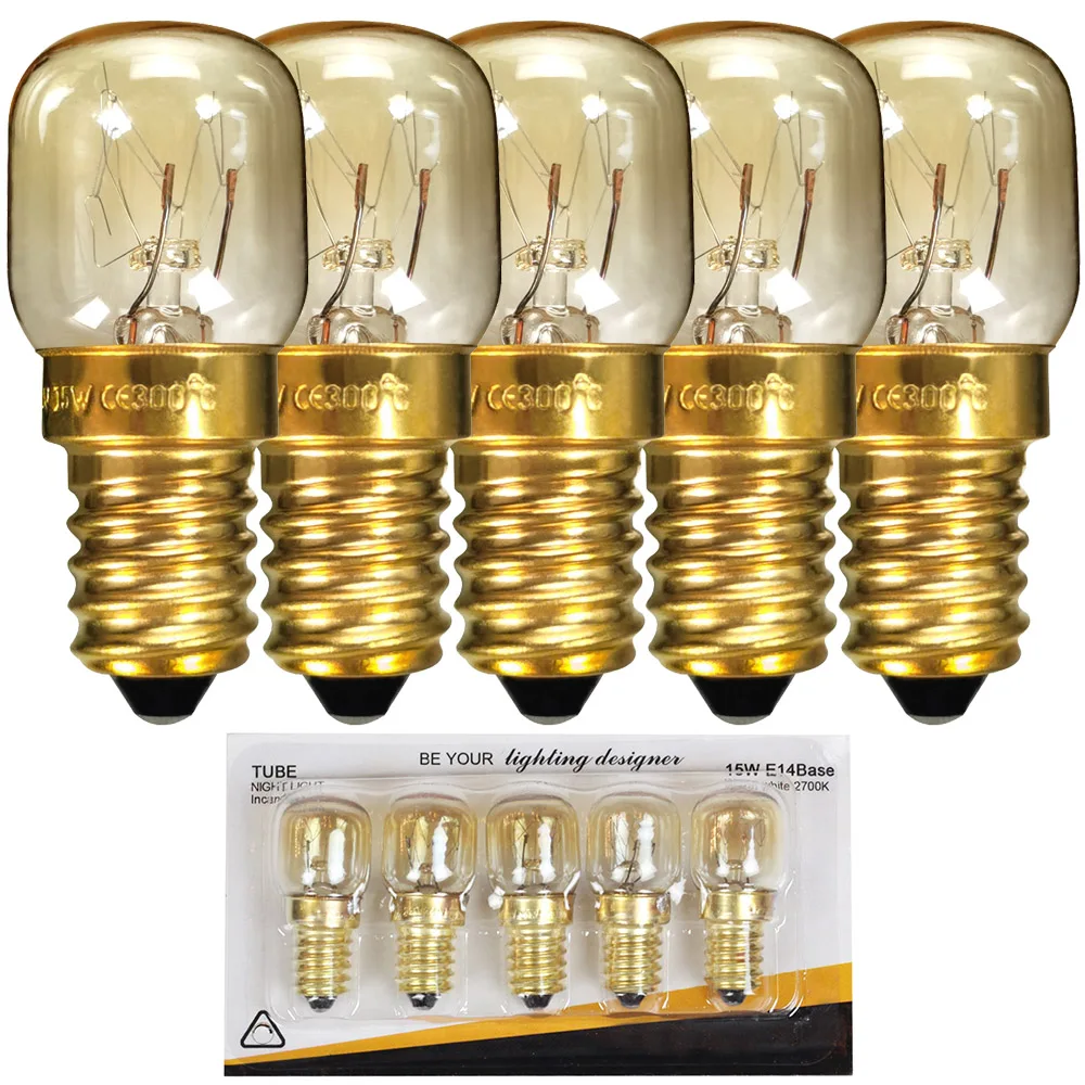 10PCS 25W 300 degree high temperature bulb Oven bulb microwave bulb salt crystal bulb E14 Screw Cap Pygmy Lamp Salt crystal lamp