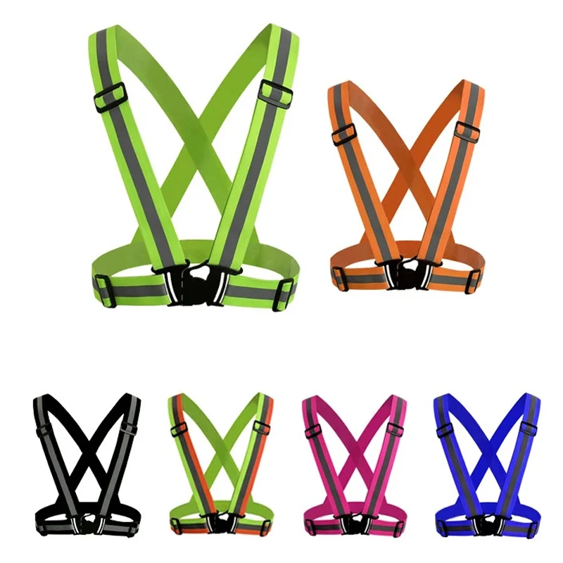 Hot Selling Reflective Fluorescent Running Harness Men Women Safe Vest for Sport Outdoor Night