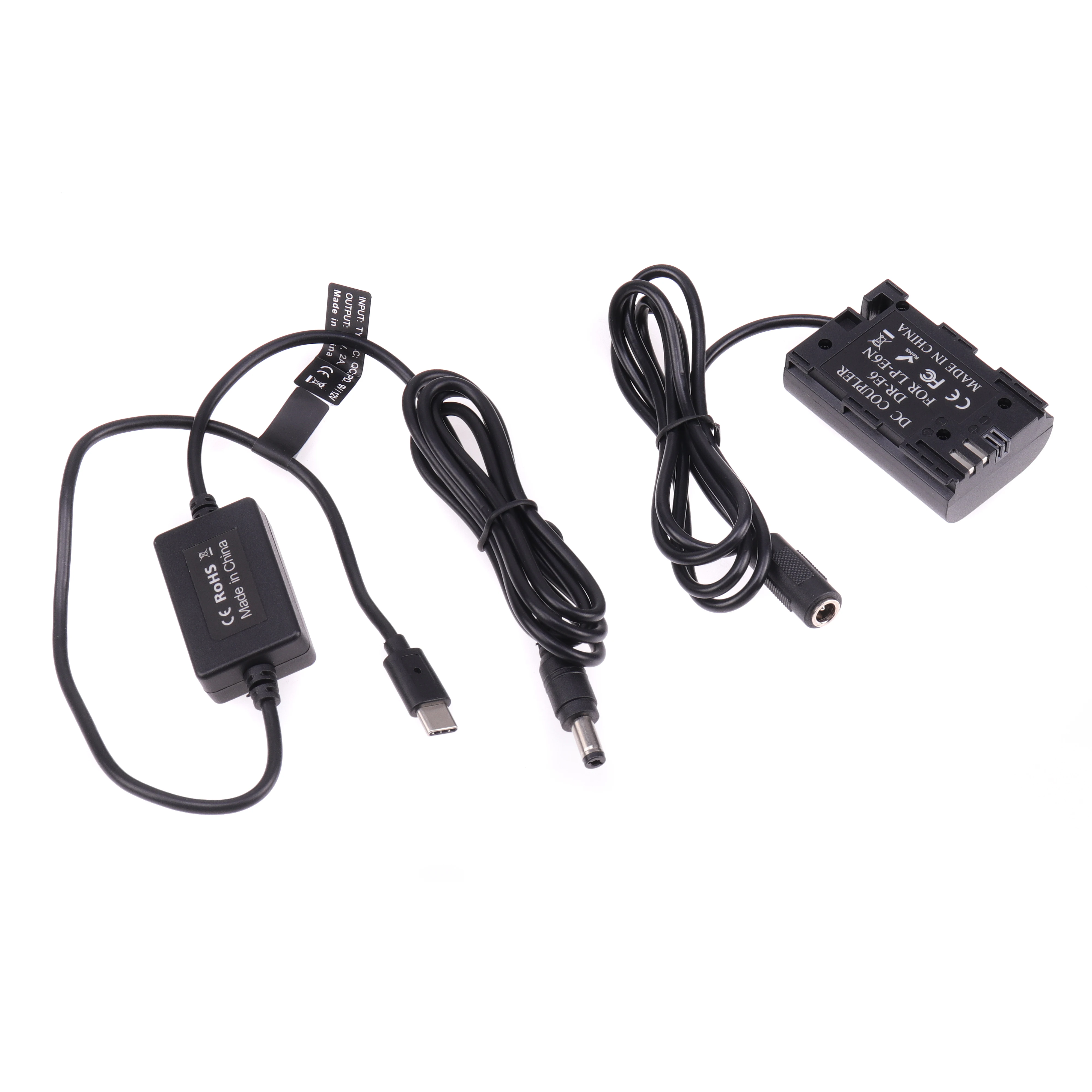 Fotga LP-E6 Power Adapter with TYPE-C Cable for Canon 5D2 5D3 5D4 6D 6D2 60D 7D 7D2 70D 80D 90D 5DSR R R5 R6