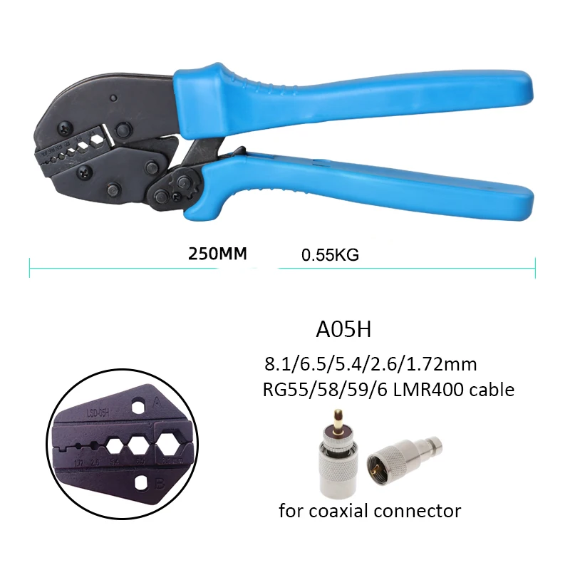 RG62 RG58 RG6 RG59 coaxial cable crimping tool crimp BNC SMA connectors high quality AP crimper