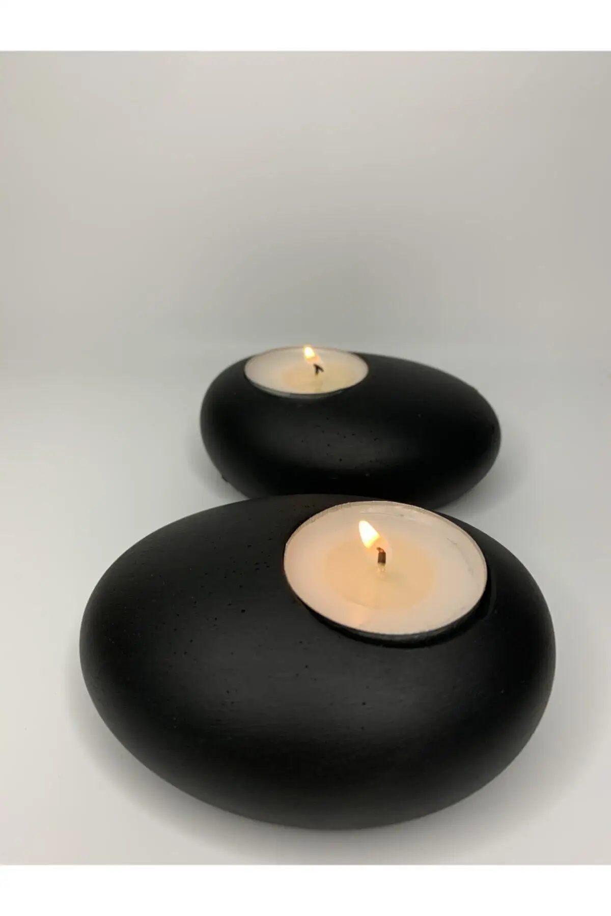 

Stone Look Concrete 2 Black Candle Holder Home And Office Decoration Gift Items Home Furniture