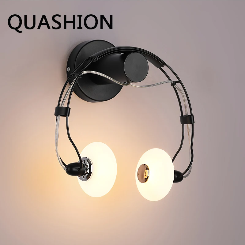 Creative Wall Lamp Earphone Style Lights LED Acrylic Children\'s Room Decors Sconces Personality Wall Light for Home Decorations