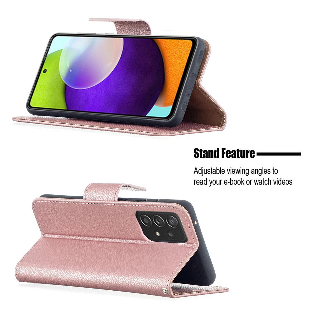 Litchi Flip Leather Wallet Case Stand Card Slot For Samsung Galaxy A01 02S A03S A10 A12 A21S A20 A22 A32 A41 A50 A51 A71 A72 A82
