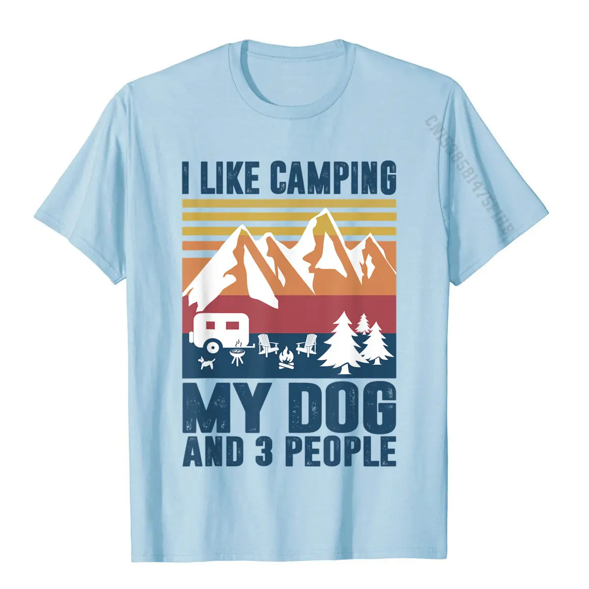 Funny Campers I Like Camping My Dog And Three People Camp T-Shirt Newest Printed On Tshirts Cotton Tops Tees For Men Funny