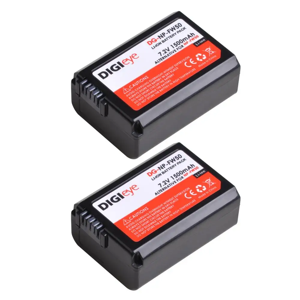 1500mAh NP-FW50 NP FW50 NPFW50 Battery for Sony ZV-E10 A6000 A6400 A6500 A6300 A7 A7II A7RII A7SII A7S A7S2 A7R A7R2 RX10