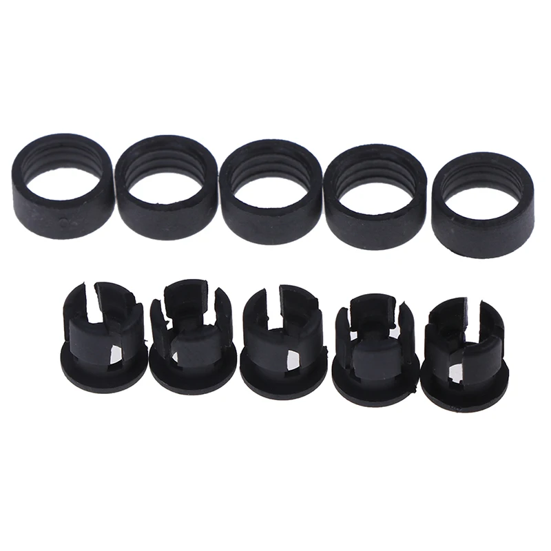 Juego de cajas de montaje de biseles de taza, soporte de Clip LED de plástico negro, 3mm/5mm, 20 unidades