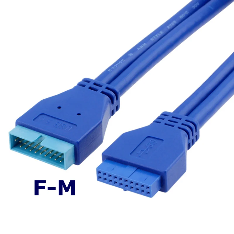 Imagem -04 - Cabo de Extensão Usb para Placa-mãe Usb 3.0 20 Pinos Fêmea para Usb 3.0 20 Pinos Macho Extensor de Cabo Mainboard 5gbps 1000 Pcs