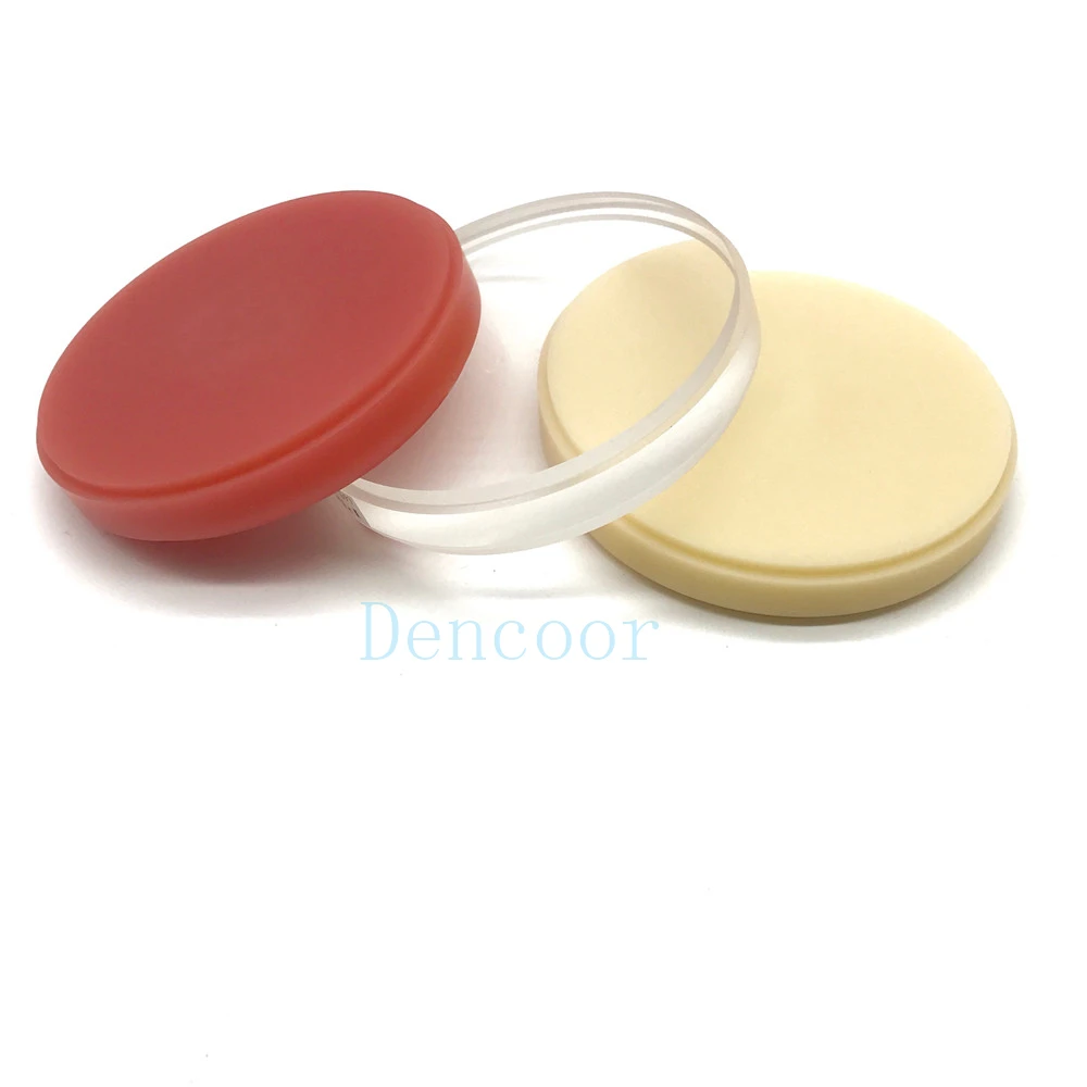 

2pieces Pink A1 A2 A3 Clear Color PMMA Blank Dental Material CAD CAM Open System Monolayer PMMA Blocks Disc