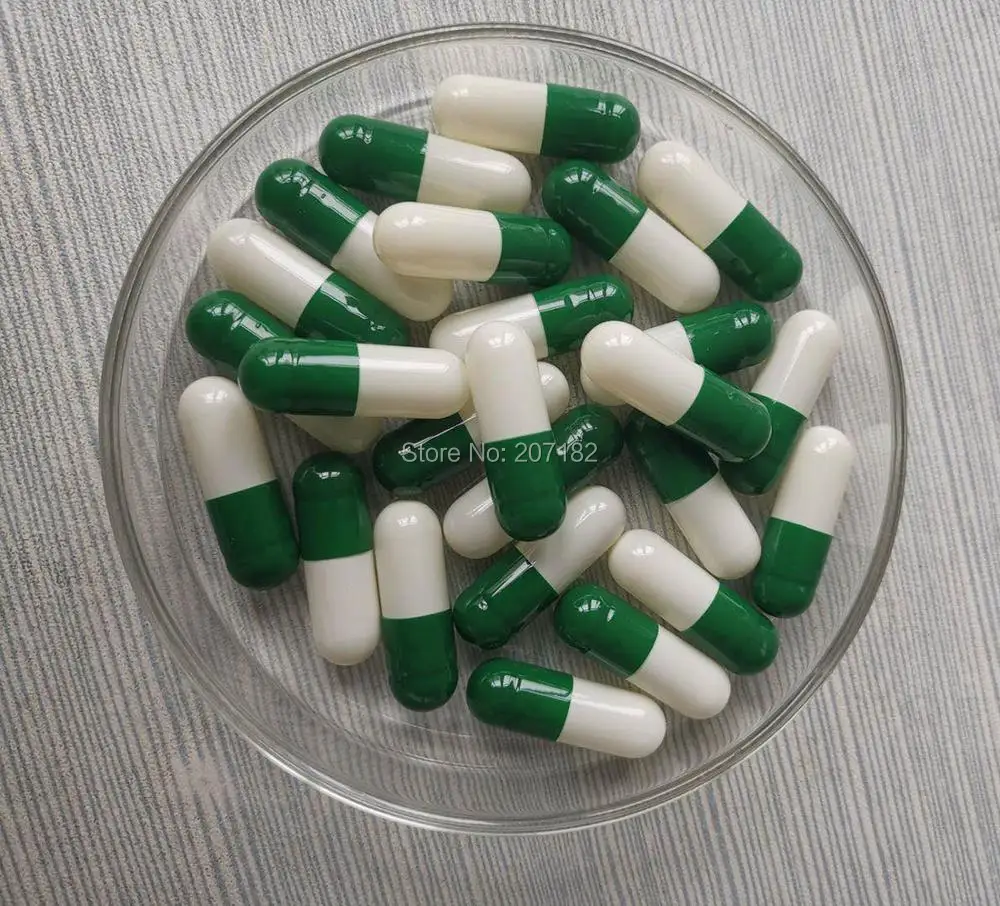 (10,000pcs/pack) best sell cap and body separated 00# green/white capsule,gelatine capsule,empty capsule