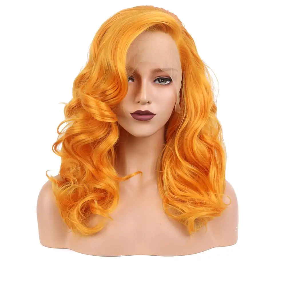

StrongBeauty Synthetic Lace Front Wigs Long Curly orange Natural Hair Wig for women