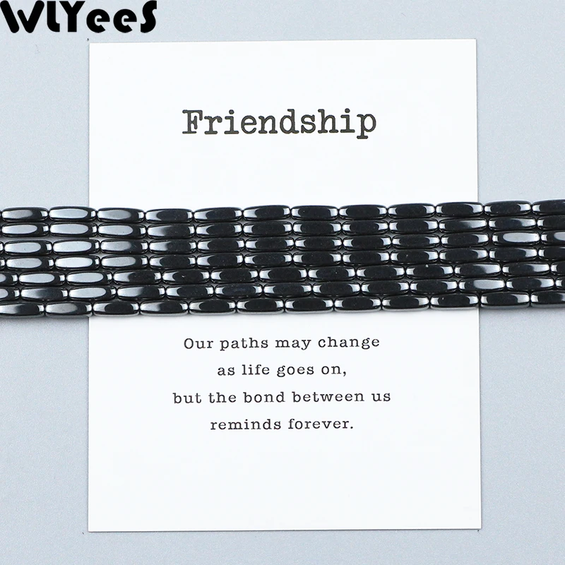 WLYeeS rectangular Black hematite Squar Loose bead Natural Stone charm bead for Jewelry Bracelet earring Pendant Necklace Making