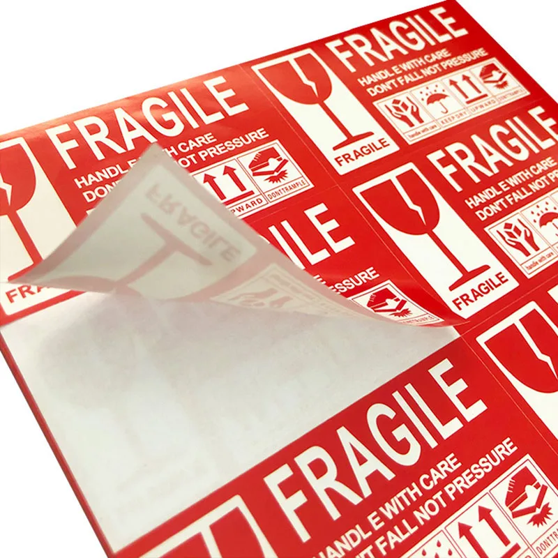 Fragile Warning Label Sticker Logistics Accessories Hazard Warning Sign Handle With Care Keep Express Label Adhesive 50/100pcs