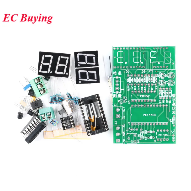 Digital Millivoltmeter PCB Board DIY Kit 5V AD Conversion Welding Soldering Electrical Electronic Skills Teaching Training Suit