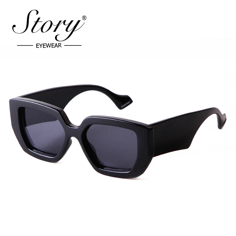 STORY Vintage Thick Oversized Sunglasses Women Men 2020 Luxury Brand Design Retro Trendy Chunky Square Sun Glasses S86320F