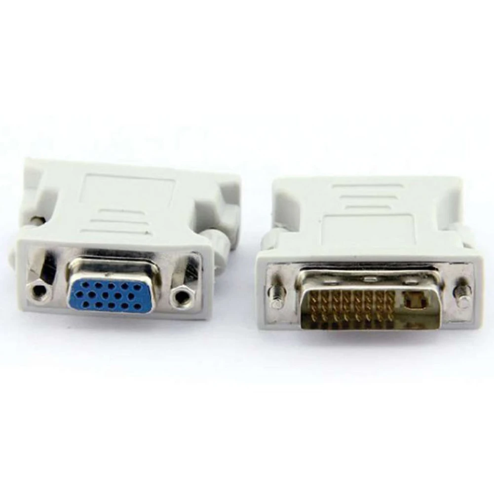 White Connector Adapter Multi-Purpose Plastic Video Converter Mini Computer Monitor DVI 24+1 To VGA Female Durable